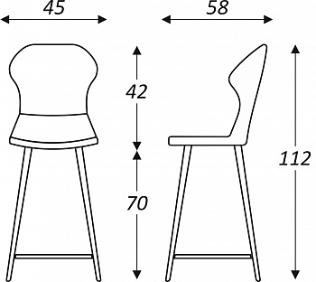 Обеденный стул Марио барный(Аквамарин Т179/ноги черные) в Норильске - изображение 5