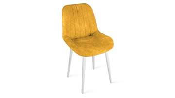 Обеденный стул Марвел Исп. 2 К1С (Белый матовый/Микровелюр Wellmart Yellow) в Норильске