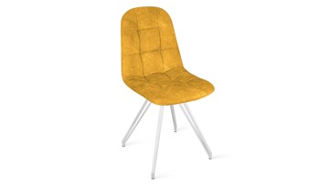 Кухонный стул Райс К4 (Белый матовый/Микровелюр Wellmart Yellow) в Норильске