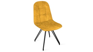 Кухонный стул Райс К4 (Черный муар/Микровелюр Wellmart Yellow) в Норильске