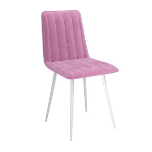 Кухонный стул Тахо, велюр тенерифе розовый/Цвет металл белый в Красноярске