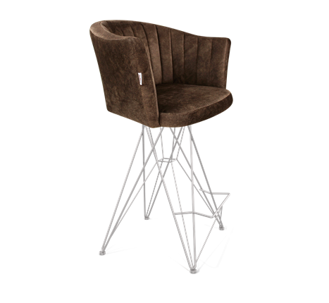 Полубарный стул SHT-ST42-1 / SHT-S66-1 (кофейный трюфель/хром лак) в Красноярске - изображение