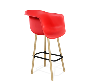 Барный стул SHT-ST31/S94 (красный/прозрачный лак/черный муар) в Норильске