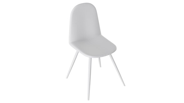 Обеденный стул Марли (конус Т3), Белый муар/Кожзам Белый в Норильске - изображение