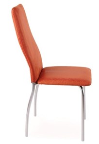 Обеденный стул Волна, каркас хром люкс, нубук -  оранжевый в Красноярске - предосмотр