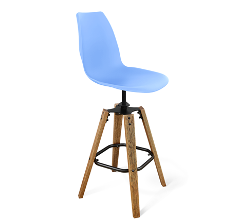 Барный стул SHT-ST29/S93 (голубой pan 278/брашированный коричневый/черный муар) в Красноярске - изображение