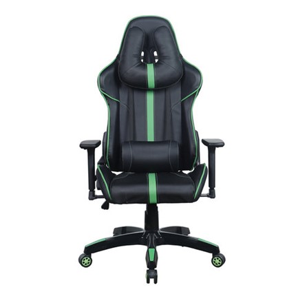 Кресло компьютерное Brabix GT Carbon GM-120 (две подушки, экокожа, черное/зеленое) 531929 в Красноярске - изображение