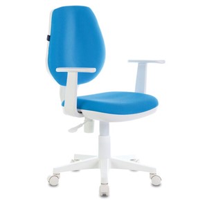 Компьютерное кресло Brabix Fancy MG-201W (с подлокотниками, пластик белый, голубое) 532411 в Красноярске - предосмотр