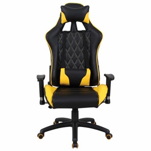Кресло компьютерное Brabix GT Master GM-110 (две подушки, экокожа, черное/желтое) 531927 в Красноярске - предосмотр