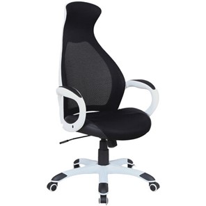 Кресло Brabix Premium Genesis EX-517 (пластик белый, ткань/экокожа/сетка черная) 531573 в Красноярске - предосмотр
