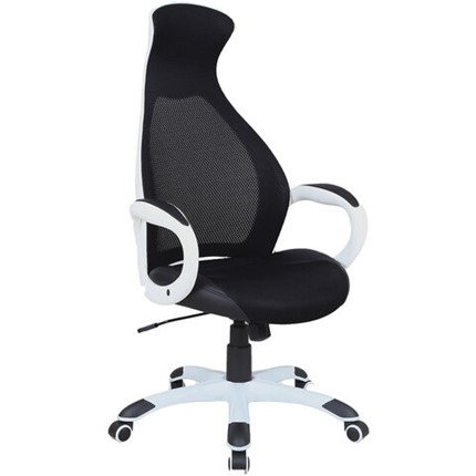 Кресло Brabix Premium Genesis EX-517 (пластик белый, ткань/экокожа/сетка черная) 531573 в Красноярске - изображение