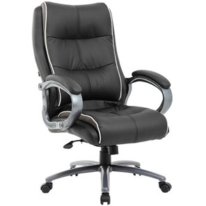 Офисное кресло Brabix Premium Strong HD-009 (экокожа черная, ткань серая) 531945 в Красноярске