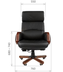 Кресло компьютерное CHAIRMAN 417 кожа черная в Норильске - предосмотр 1