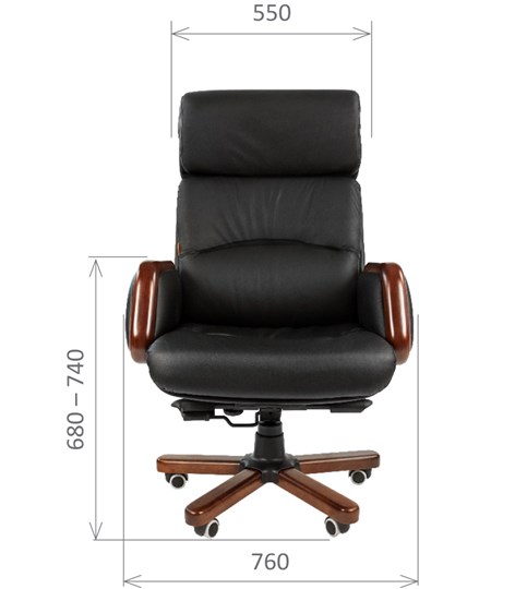 Кресло компьютерное CHAIRMAN 417 кожа черная в Норильске - изображение 1