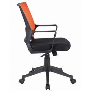 Кресло компьютерное Brabix Balance MG-320 (с подлокотниками, комбинированное черное/оранжевое) 531832 в Красноярске - предосмотр 1