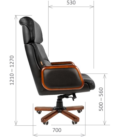Кресло компьютерное CHAIRMAN 417 кожа черная в Норильске - изображение 2