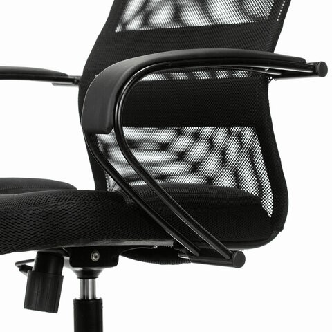 Кресло офисное Brabix Premium Stalker EX-608 PL (ткань-сетка/кожзам, черное) 532090 в Красноярске - изображение 8