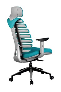 Кресло компьютерное Riva Chair SHARK (Лазурный/серый) в Красноярске - предосмотр 3