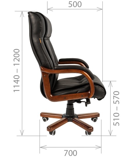 Офисное кресло CHAIRMAN 653 кожа черная в Красноярске - изображение 2