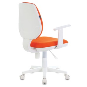 Кресло офисное Brabix Fancy MG-201W (с подлокотниками, пластик белый, оранжевое) 532410 в Красноярске - предосмотр 2