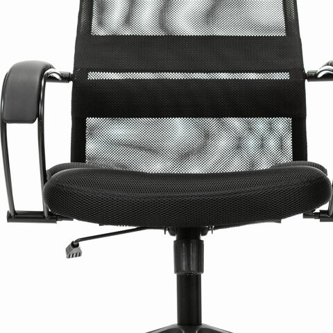Кресло офисное Brabix Premium Stalker EX-608 PL (ткань-сетка/кожзам, черное) 532090 в Красноярске - изображение 10