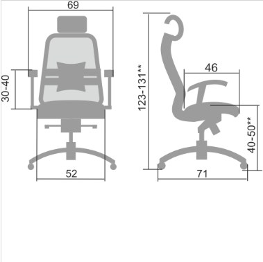 Офисное кресло Samurai S-3.04, серый в Норильске - изображение 4