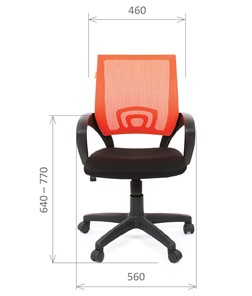 Кресло компьютерное CHAIRMAN 696 black Сетчатый акрил DW66 оранжевый в Красноярске - предосмотр 1