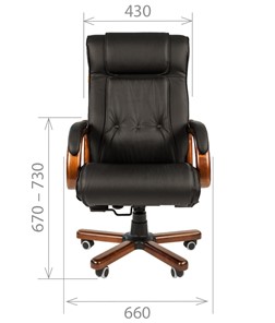 Офисное кресло CHAIRMAN 653 кожа черная в Норильске - предосмотр 1