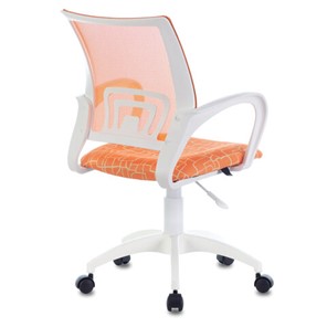 Кресло компьютерное Brabix Fly MG-396W (с подлокотниками, пластик белый, сетка, оранжевое с рисунком "Giraffe") 532402 в Красноярске - предосмотр 1