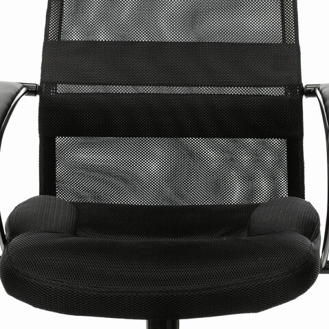 Кресло офисное Brabix Premium Stalker EX-608 PL (ткань-сетка/кожзам, черное) 532090 в Красноярске - изображение 6