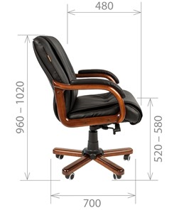 Офисное кресло CHAIRMAN 653M кожа черная в Норильске - предосмотр 2
