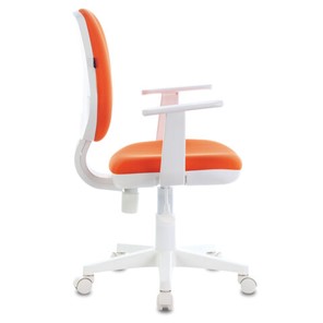 Кресло офисное Brabix Fancy MG-201W (с подлокотниками, пластик белый, оранжевое) 532410 в Красноярске - предосмотр 1