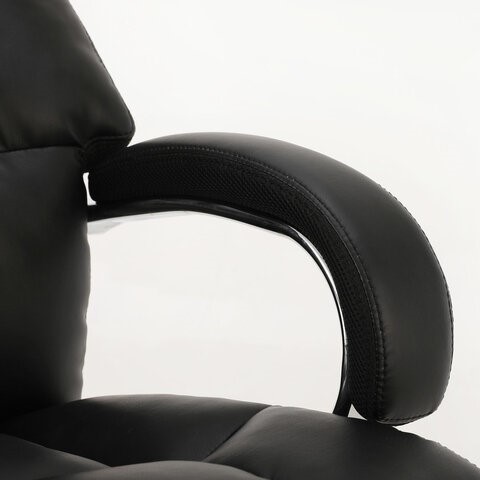 Кресло офисное Brabix Premium Bomer HD-007 (рециклированная кожа, хром, черное) 531939 в Красноярске - изображение 4