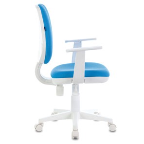 Компьютерное кресло Brabix Fancy MG-201W (с подлокотниками, пластик белый, голубое) 532411 в Красноярске - предосмотр 2