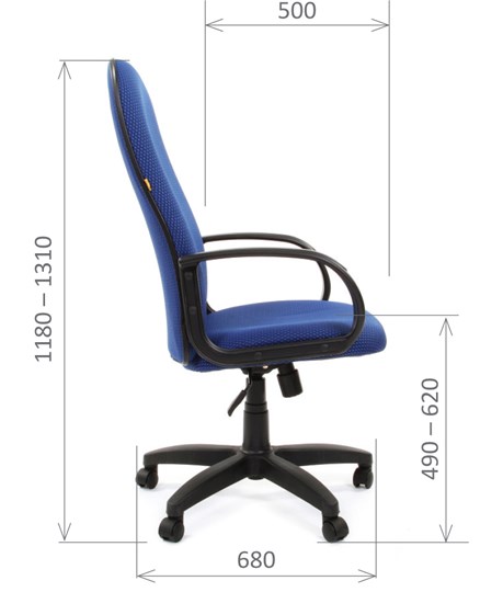 Кресло офисное CHAIRMAN 279 TW 10, цвет синий в Красноярске - изображение 2