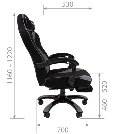 Игровое кресло CHAIRMAN GAME 35 с выдвижной подставкой для ног Ткань черная / Ткань оранжевая в Красноярске - изображение 6