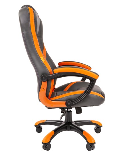 Компьютерное кресло CHAIRMAN GAME 22 эко кожа, серый/оранжевый в Красноярске - изображение 4