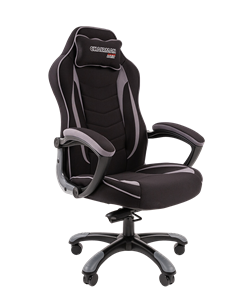 Кресло игровое CHAIRMAN GAME 28 Полиэстер комбинированная ткань серый/черный в Красноярске