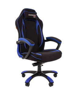 Кресло игровое CHAIRMAN GAME 28 Полиэстер комбинированная ткань синий/черный в Норильске