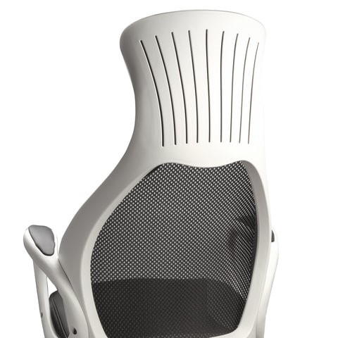 Кресло Brabix Premium Genesis EX-517 (пластик белый, ткань/экокожа/сетка черная) 531573 в Красноярске - изображение 7