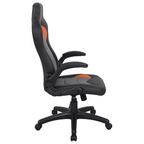 Офисное кресло BRABIX "Skill GM-005", откидные подлокотники, экокожа, черное/оранжевое, 532495 в Красноярске - предосмотр 1
