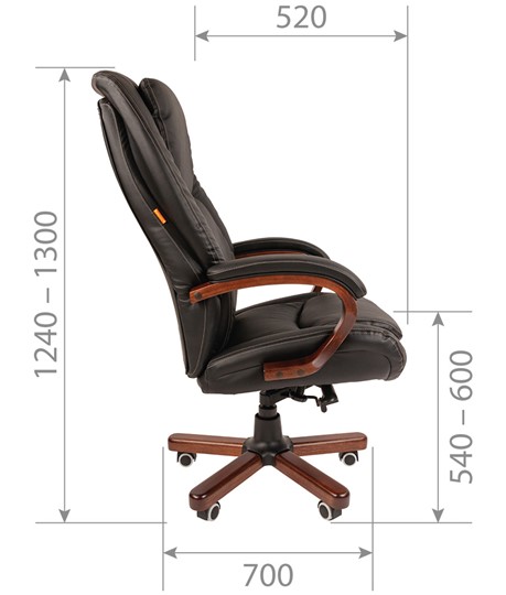 Кресло офисное CHAIRMAN 408 кожа черная в Норильске - изображение 2