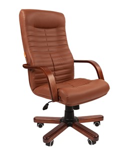 Кресло компьютерное CHAIRMAN 480 WD, экокожа, цвет коричневый в Красноярске