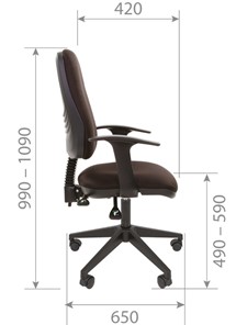 Офисное кресло CHAIRMAN 661 Ткань стандарт 15-21 черная в Красноярске - предосмотр 4