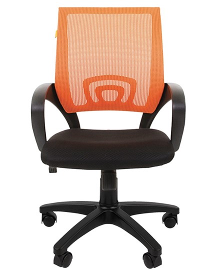 Кресло компьютерное CHAIRMAN 696 black Сетчатый акрил DW66 оранжевый в Норильске - изображение 4