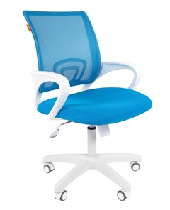 Компьютерное кресло CHAIRMAN 696 white, tw12-tw04 голубой в Красноярске