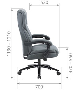 Офисное кресло CHAIRMAN CH415 эко кожа серая в Норильске - предосмотр 4