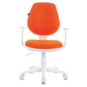 Кресло офисное Brabix Fancy MG-201W (с подлокотниками, пластик белый, оранжевое) 532410 в Красноярске - предосмотр