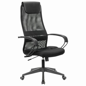 Кресло офисное Brabix Premium Stalker EX-608 PL (ткань-сетка/кожзам, черное) 532090 в Красноярске - предосмотр