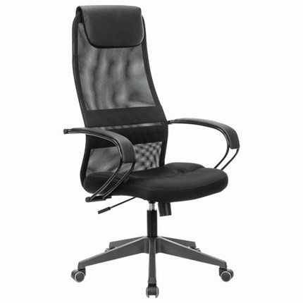 Кресло офисное Brabix Premium Stalker EX-608 PL (ткань-сетка/кожзам, черное) 532090 в Красноярске - изображение